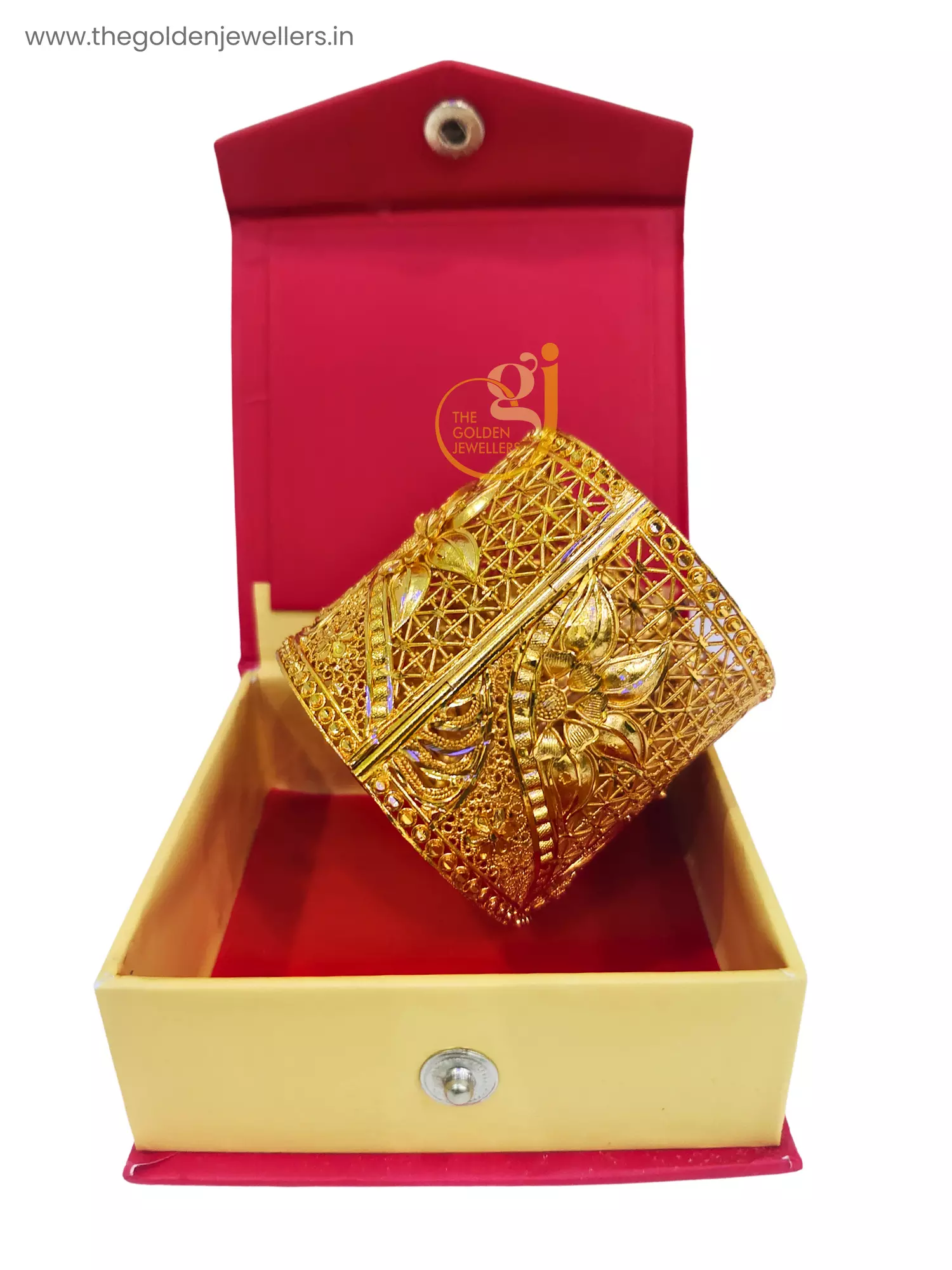 Sun Flower Motif Gold Plated Chur Single Piece - Kouri Jewels's Trending Pujo Collection