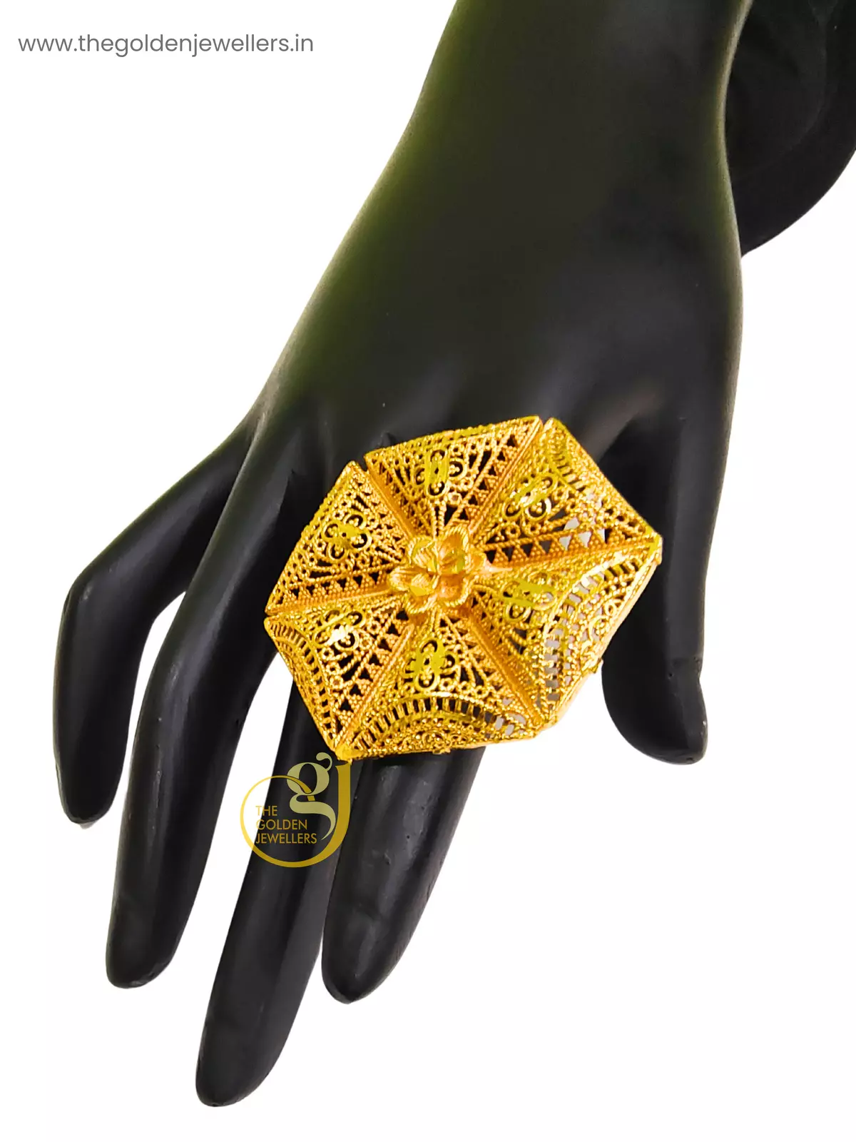 Gold Plated Finger Ring Design 2 - Kouri Jewels's Trending Pujo Collection