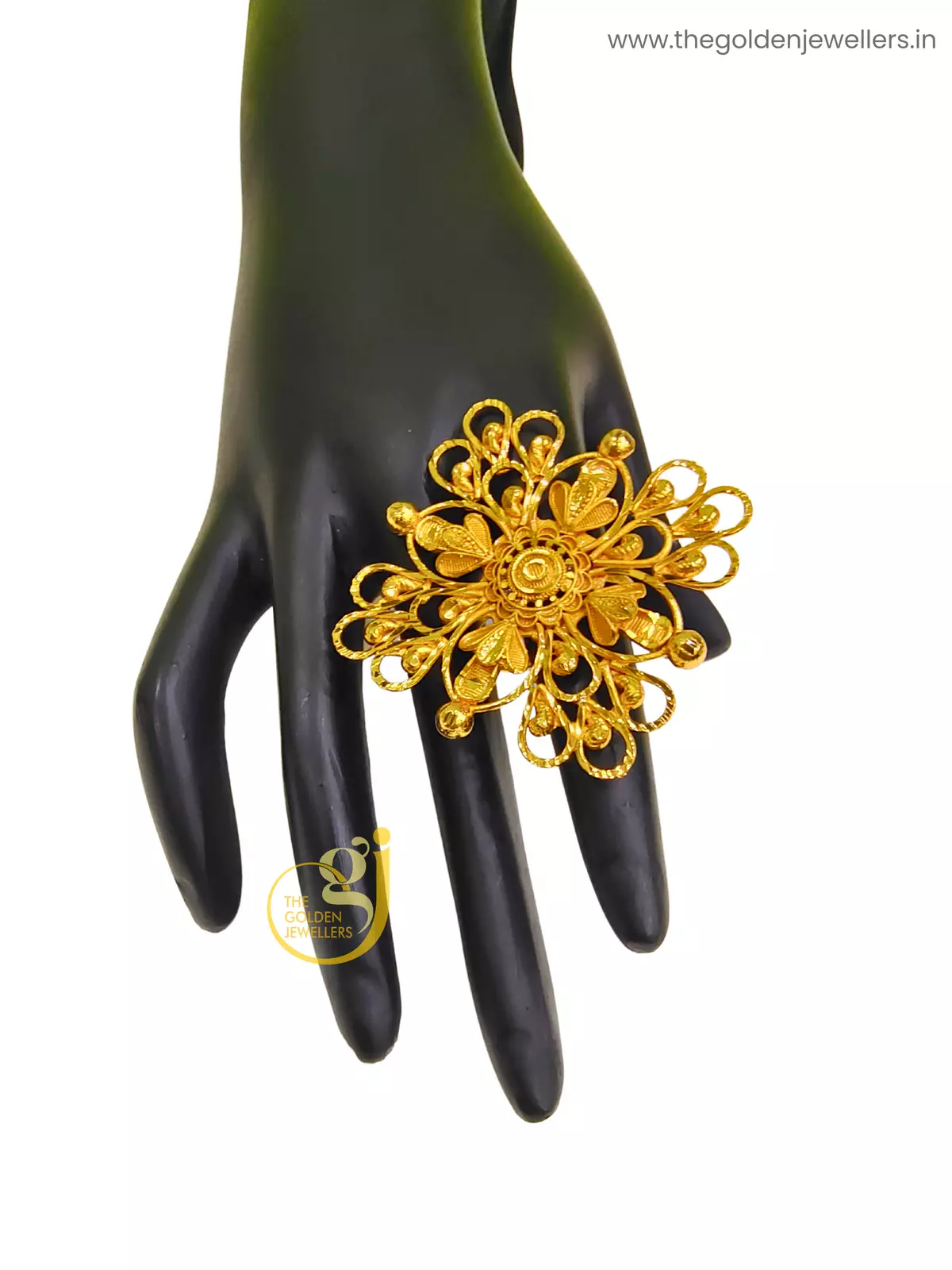 Gold Plated Finger Ring Design 6 - Kouri Jewels's Trending Pujo Collection