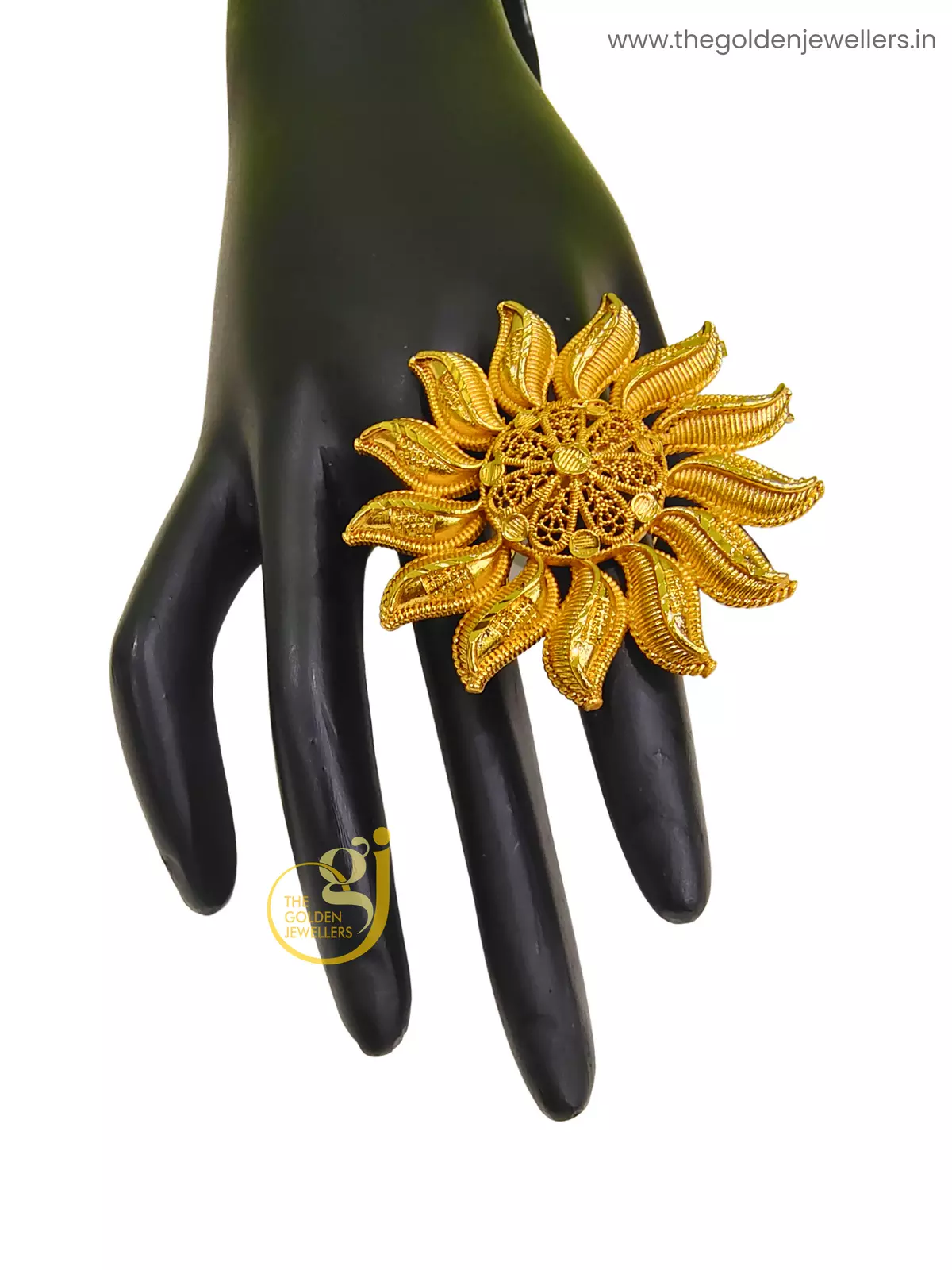 Gold Plated Finger Ring Design 7 - Kouri Jewels's Trending Pujo Collection